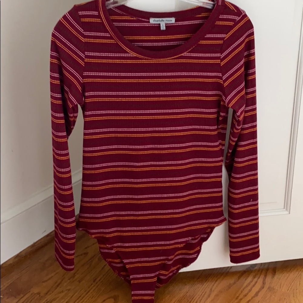 long sleeve striped body suit
